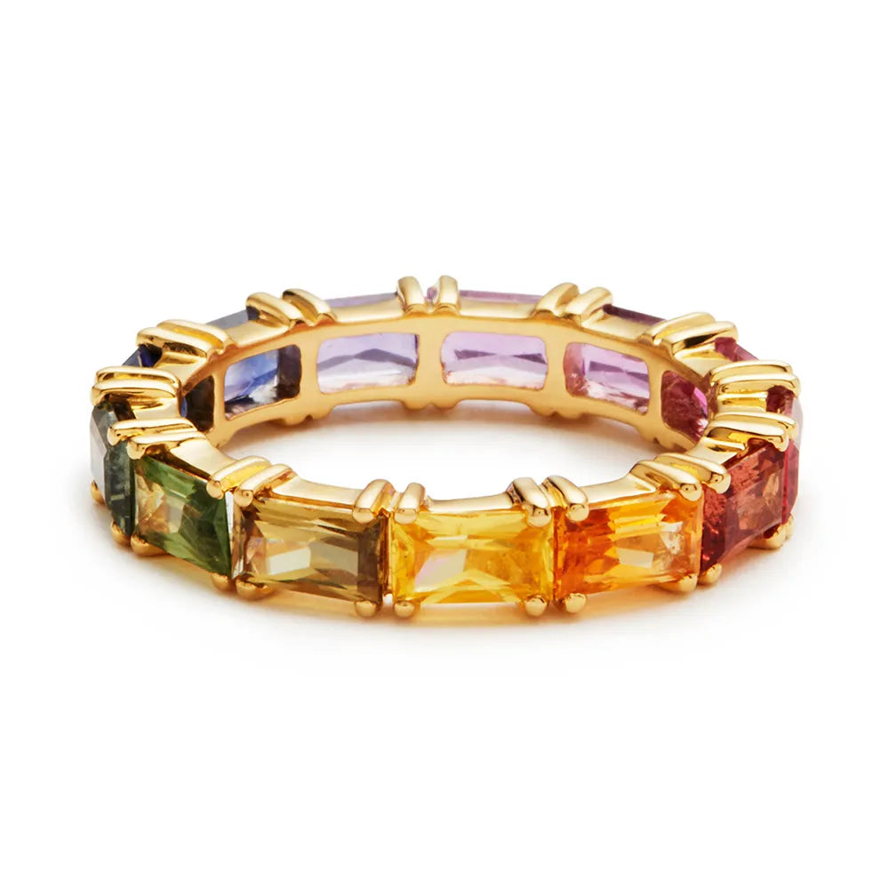 Colourful Cubic Zircon 18K Gold Ring
