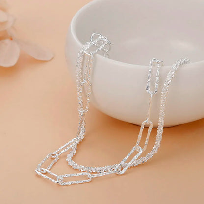 Double Layer Silver Chain Bracelet