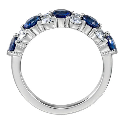Blue Round Cubic Zirconia Silver Ring