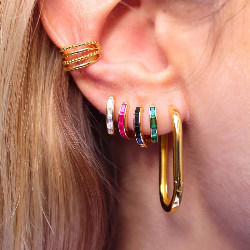 Dynamic Rectangle Zircon Crystal Earrings