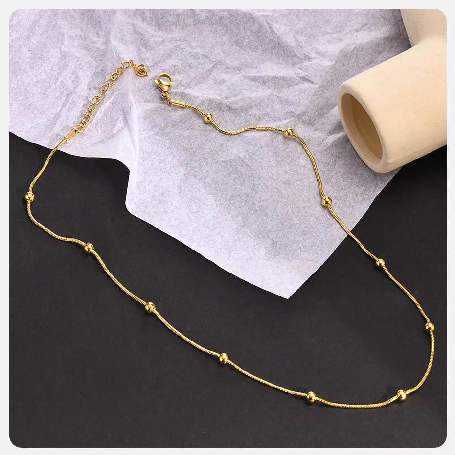 Fine Gold Beaded Necklace