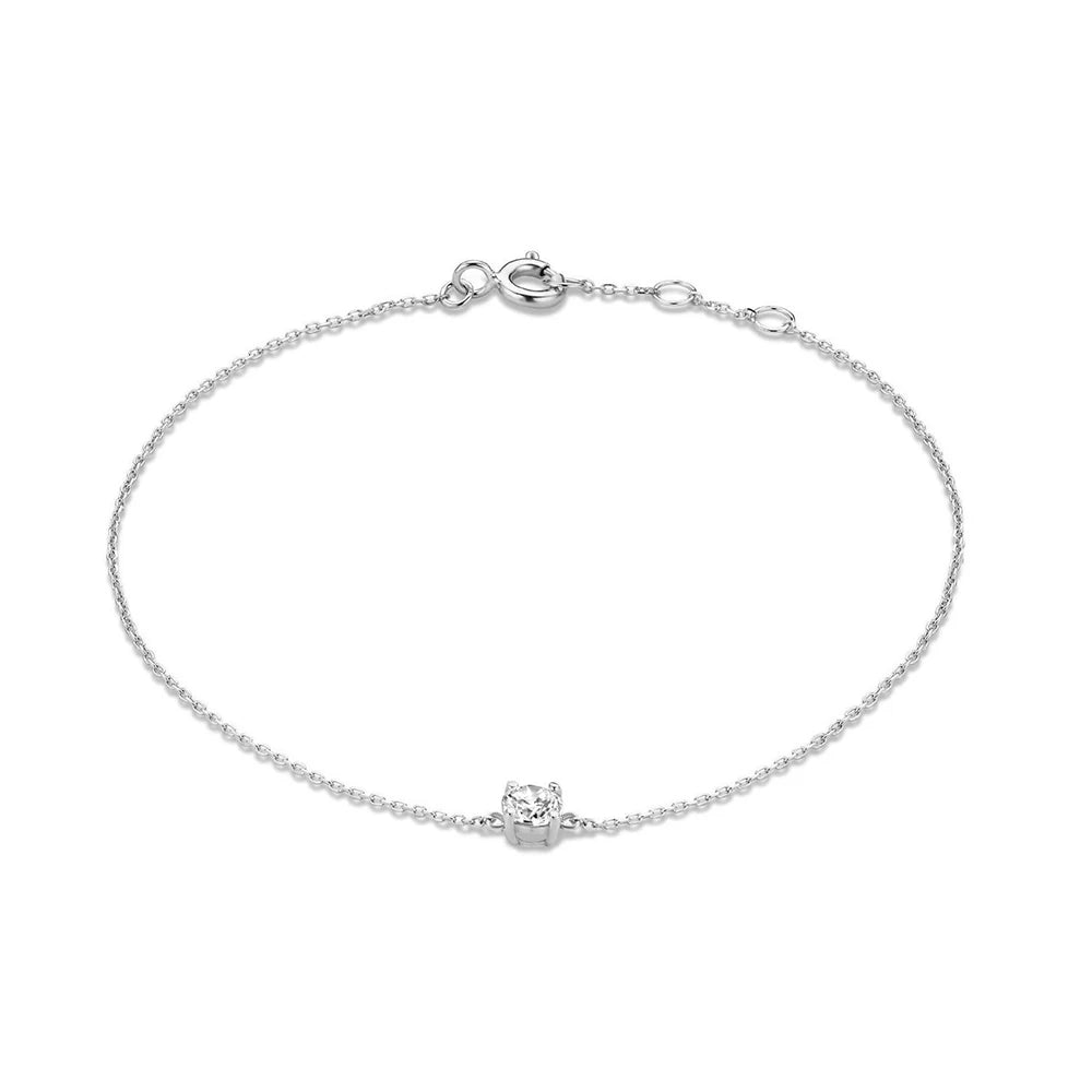 Fine Chain Bracelet with Delicate Imitation Diamond Gold, Silver